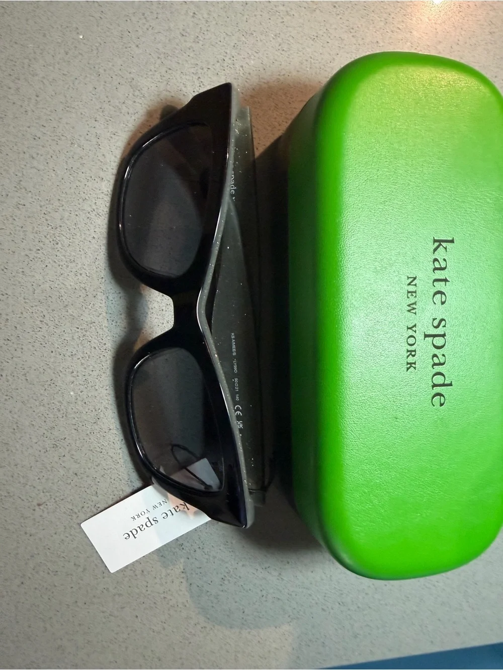kate spade Black Sunglasses with Green Hard Case